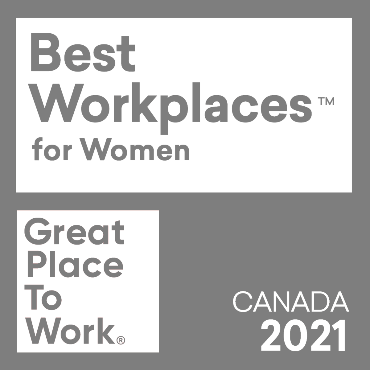 Award Logo - Great Place To Work - Best Workplaces For Women 2021